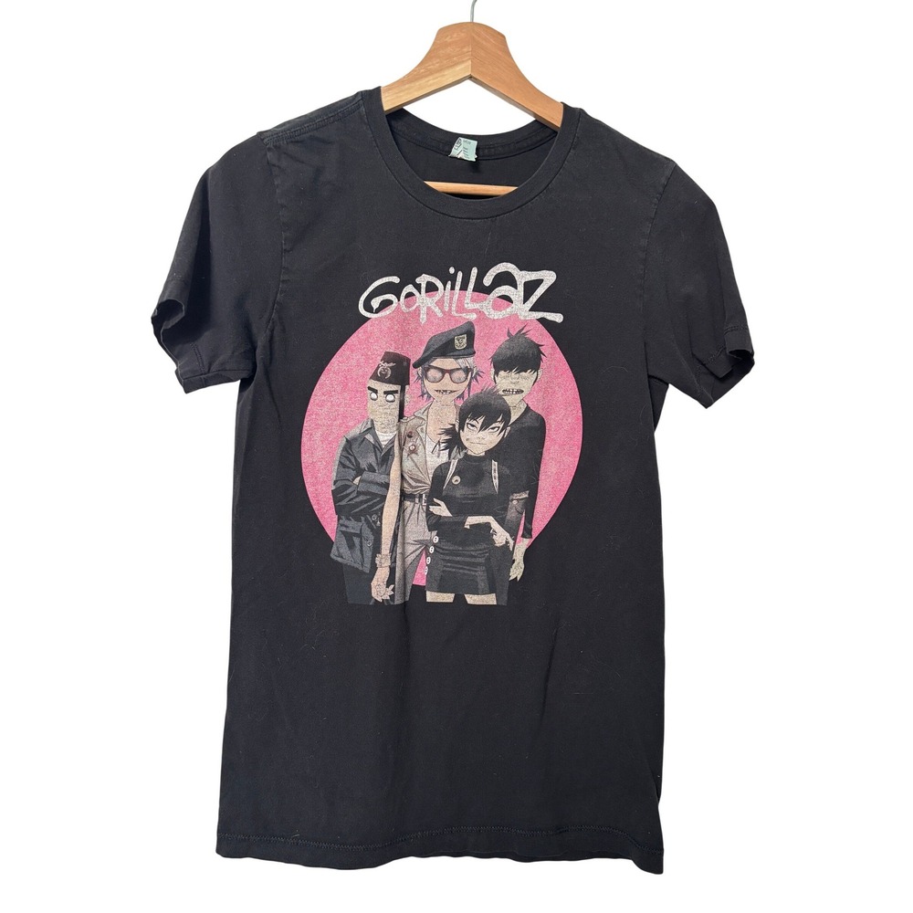 Gorillaz Band Graphic T-Shirt Pacific Black Cotton Short Sleeve Womens Small